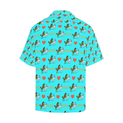 Horse Couple Love Print Design LKS309 Men's Hawaiian Shirt