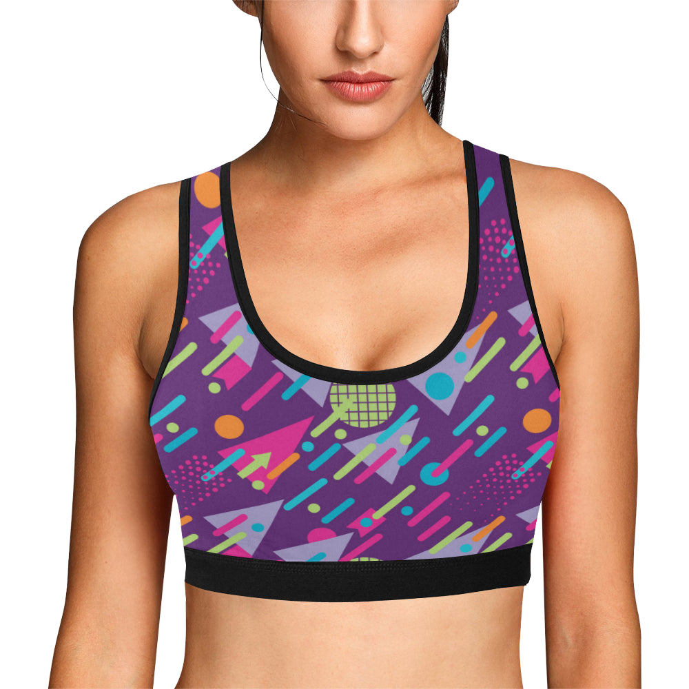 90s Pattern Print Design 4 Sports Bra