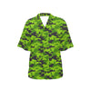 Green Kelly Camo Print Women's Hawaiian Shirt