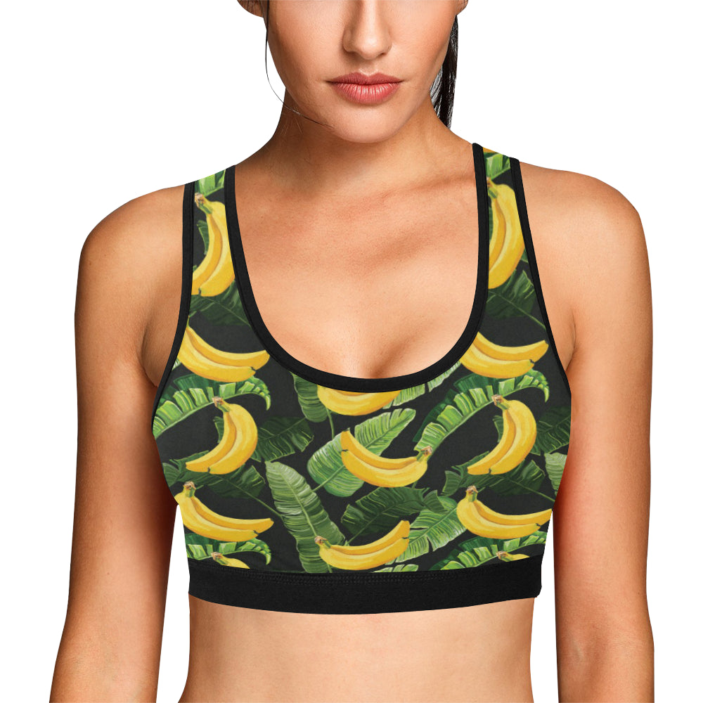 Banana Pattern Print Design BA01 Sports Bra