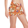 Tropical Flower Pattern Print Design TF027 Yoga Shorts