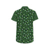 Peacock Feather Green Design Print Men's Short Sleeve Button Up Shirt