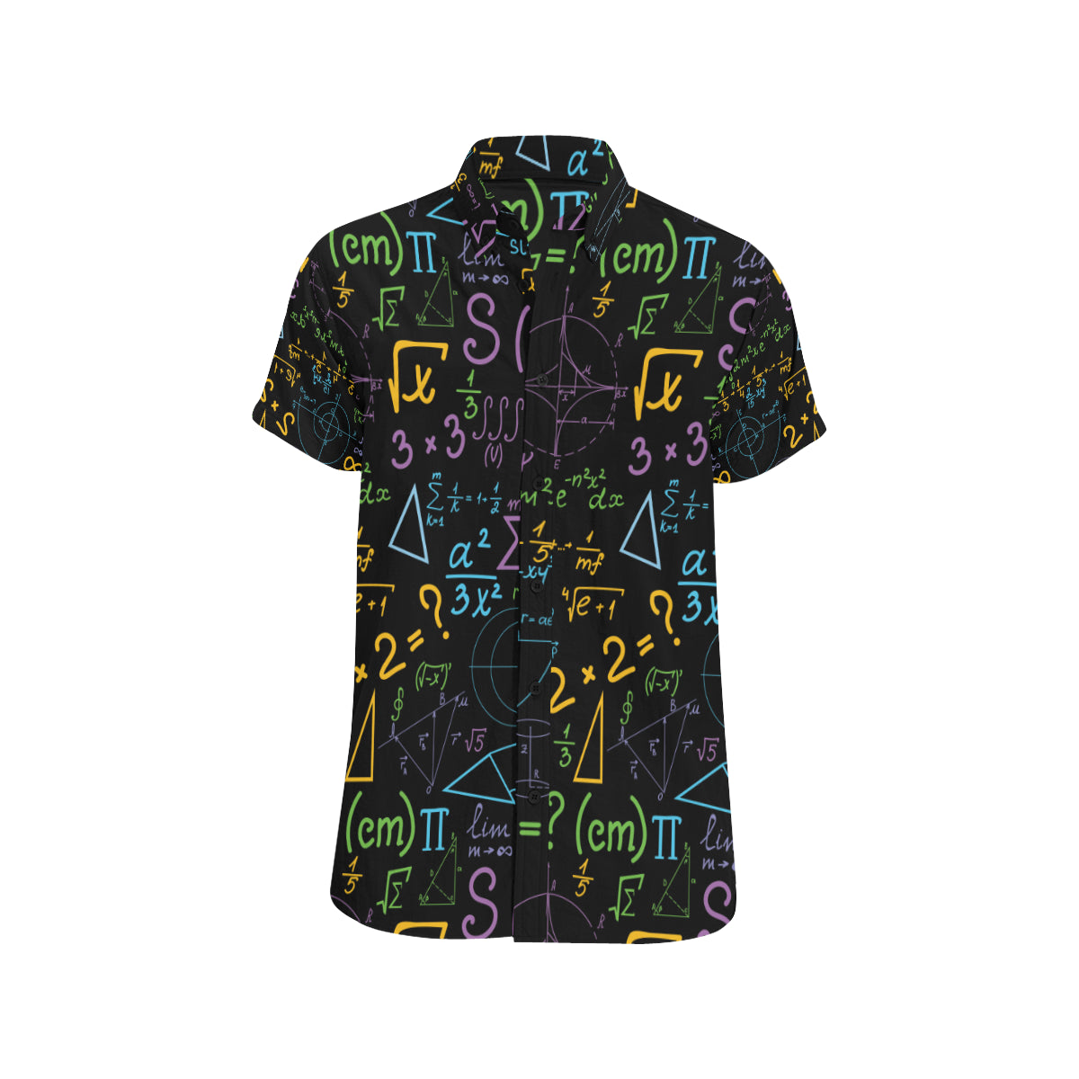 Math Pattern Print Design 03 Men's Short Sleeve Button Up Shirt