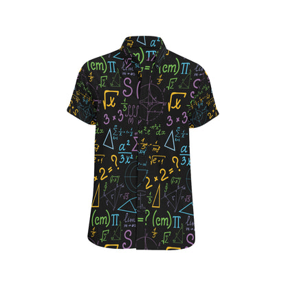 Math Pattern Print Design 03 Men's Short Sleeve Button Up Shirt