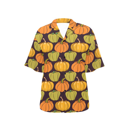 Pumpkin Pattern Print Design A01 Women's Hawaiian Shirt