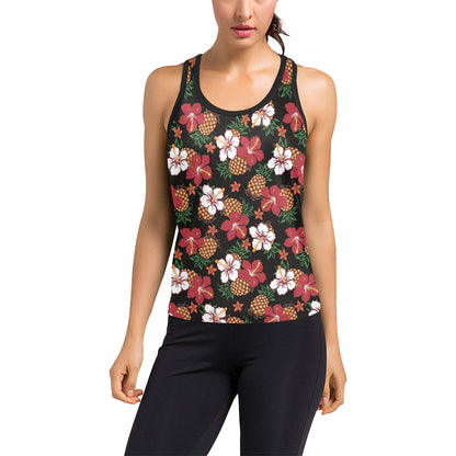 Hawaiian Themed Pattern Print Design H013 Women's Racerback Tank Top