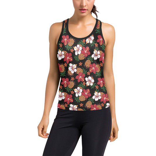Hawaiian Themed Pattern Print Design H013 Women's Racerback Tank Top