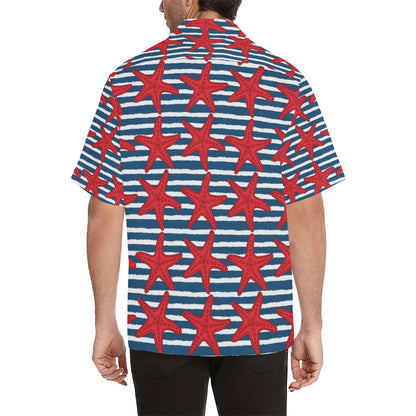 Starfish Red Pattern Print Design 02 Men's Hawaiian Shirt
