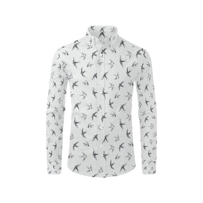 Swallow Bird Pattern Print Design 04 Men's Long Sleeve Shirt