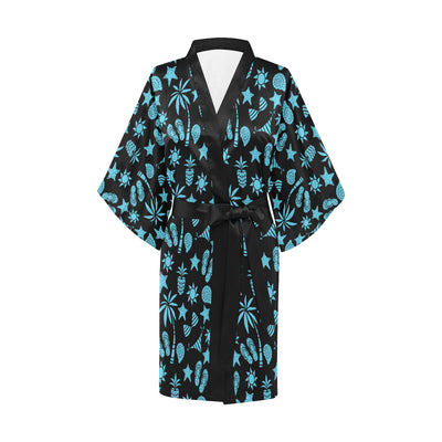 Beach Scene Pattern Print Design 03 Women's Short Kimono