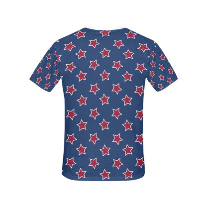 Star Red Blue Print Design LKS301 Women's  T-shirt
