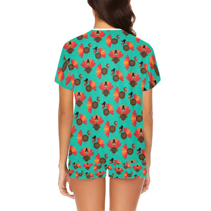 Thanksgiving Print Design LKS307 Women's Short Pajama Set