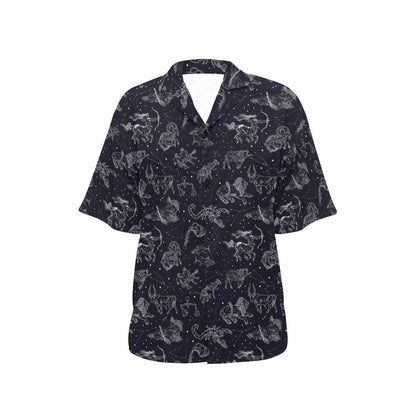 Zodiac Print Design LKS304 Women's Hawaiian Shirt
