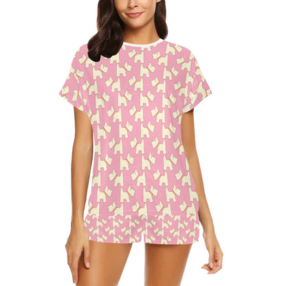 Scottish Terriers Print Design LKS306 Women's Short Pajama Set