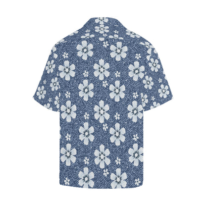 Jean Flower Pattern Print Design 03 Men's Hawaiian Shirt