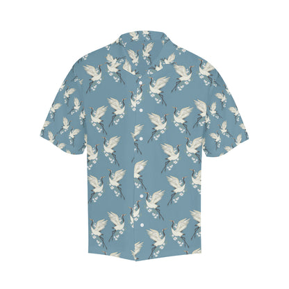 Crane Pattern Print Design 05 Men's Hawaiian Shirt