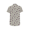 Swallow Bird Pattern Print Design 03 Men's Short Sleeve Button Up Shirt