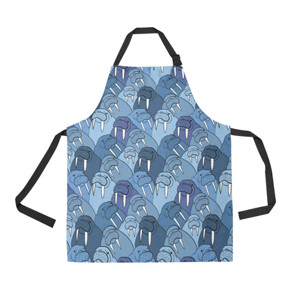 Walrus Pattern Print Design 01 Apron with Pocket
