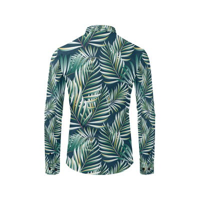 Sun Spot Tropical Palm Leaves hower Curtain Men's Long Sleeve Shirt