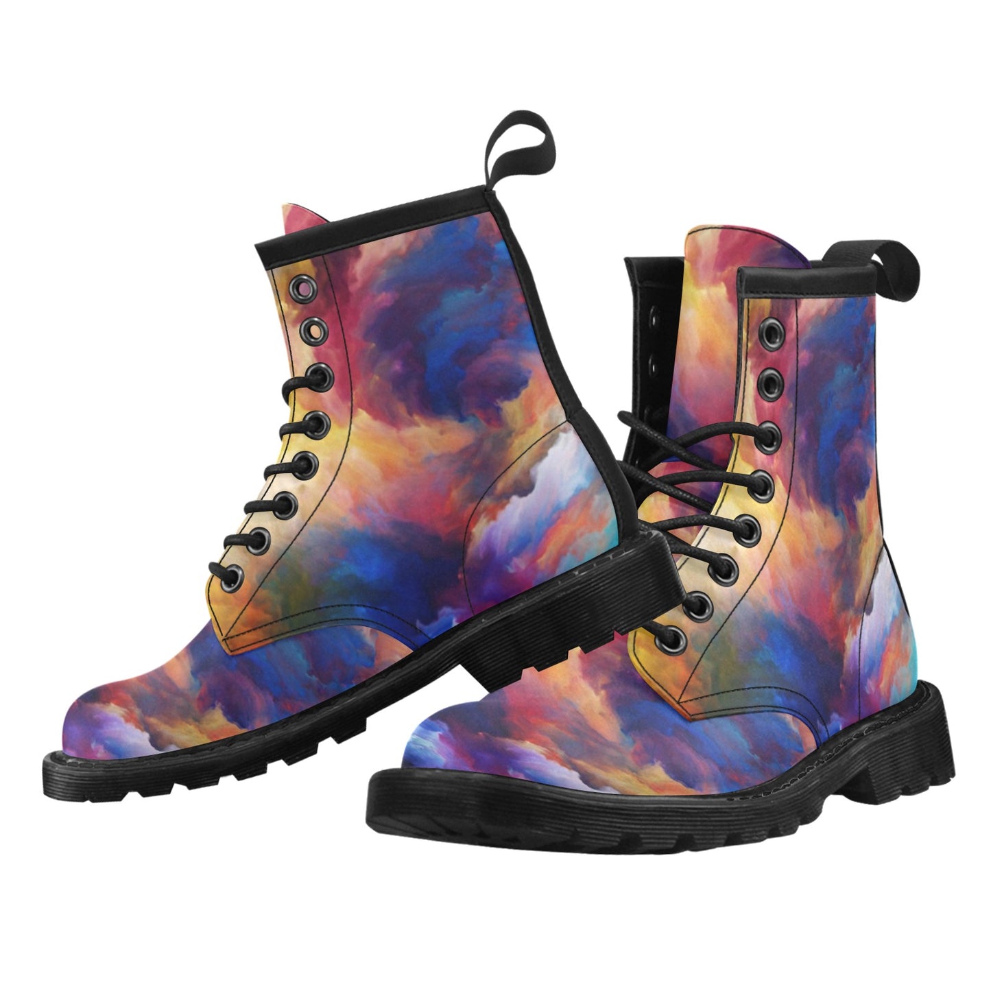 Vortex Twist Swirl Water Color Design Women's Boots