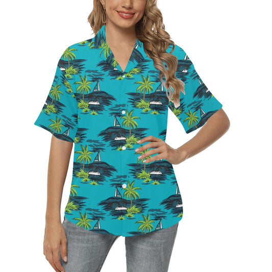 Pacific island Pattern Print Design A01 Women's Hawaiian Shirt