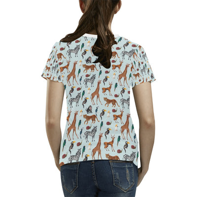 Safari Animal Print Design LKS306 Women's  T-shirt