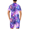 Galaxy Night Stardust Space Print Men's Romper