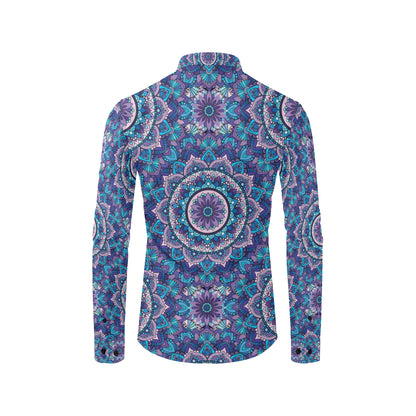 Mandala Pattern Print Design 04 Men's Long Sleeve Shirt