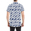 Hibiscus Pattern Print Design HB013 Men's Short Sleeve Button Up Shirt