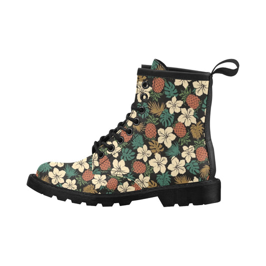 Hawaiian Themed Pattern Print Design H08 Women's Boots