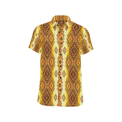 Native Pattern Print Design A09 Men's Short Sleeve Button Up Shirt