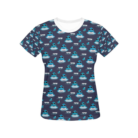 Shark Print Design LKS309 Women's  T-shirt