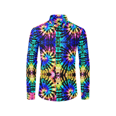 Tie Dye Rainbow Design Print Men's Long Sleeve Shirt