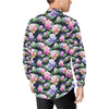 Lotus Flower Print Design Men's Long Sleeve Shirt