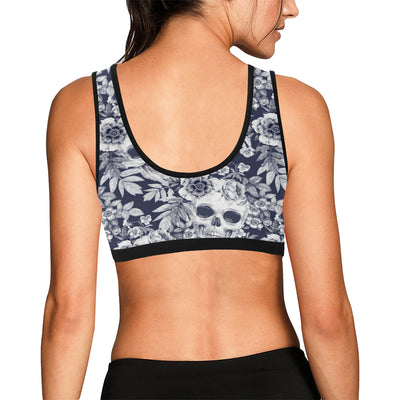 Skull Floral Beautiful Sports Bra