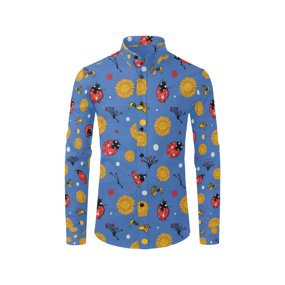 Ladybug Pattern Print Design 05 Men's Long Sleeve Shirt