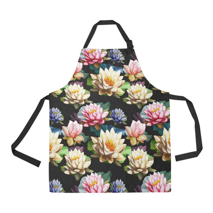 Water Lily Pattern Print Design WL02 Apron with Pocket