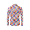 Peace Sign Patchwork Design Print Men's Long Sleeve Shirt