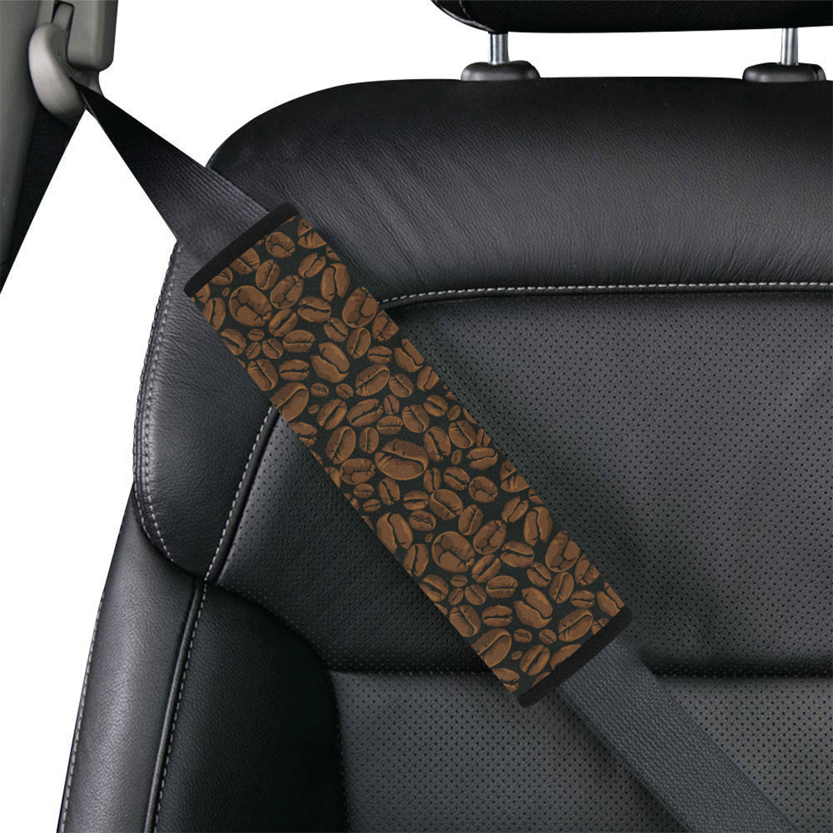 Coffee Pattern Print Design 01 Car Seat Belt Cover
