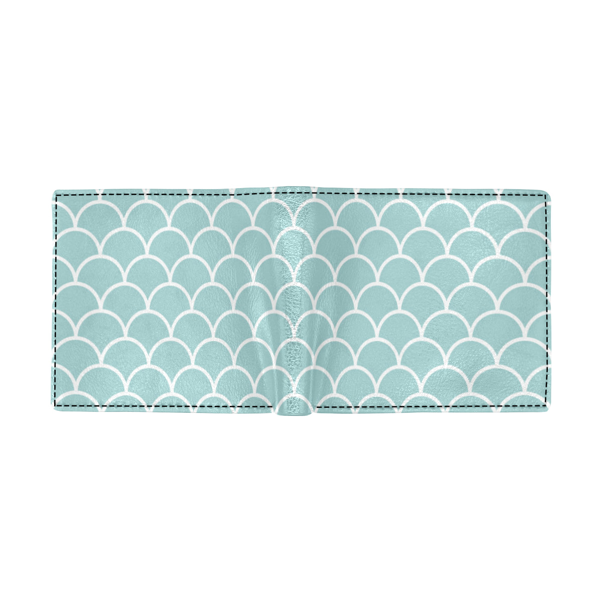 Scales Teal Pattern Print Design 02 Men's ID Card Wallet