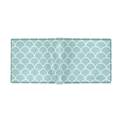 Scales Teal Pattern Print Design 02 Men's ID Card Wallet