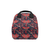 Red Indian Elephant Pattern Insulated Lunch Bag