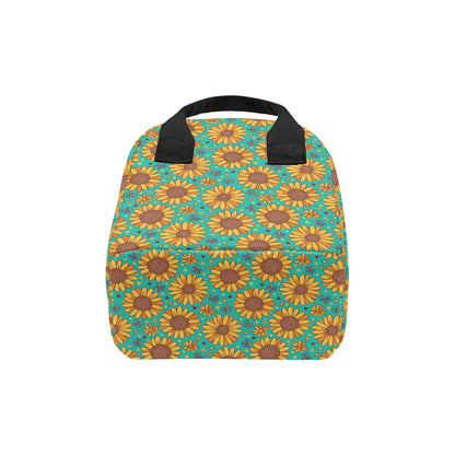 Sunflower Pattern Print Design SF013 Insulated Lunch Bag