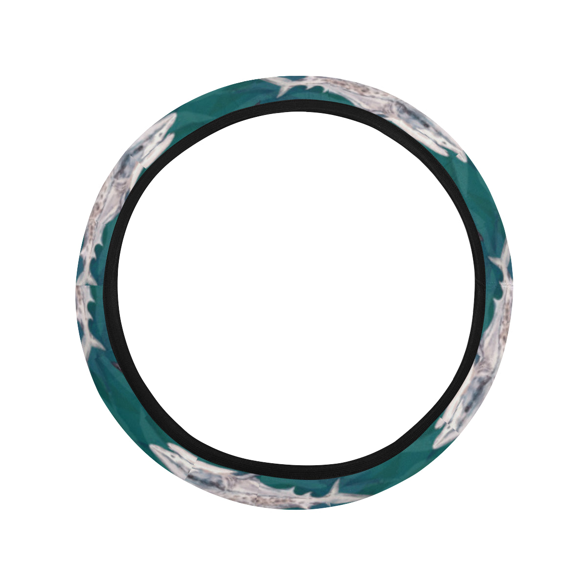 Shark Style Print Steering Wheel Cover with Elastic Edge