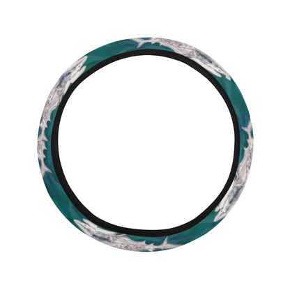 Shark Style Print Steering Wheel Cover with Elastic Edge