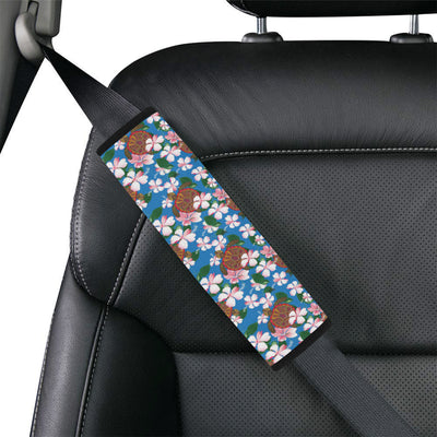 Sea Turtle Pink Hibiscus Hawaiian Print Car Seat Belt Cover