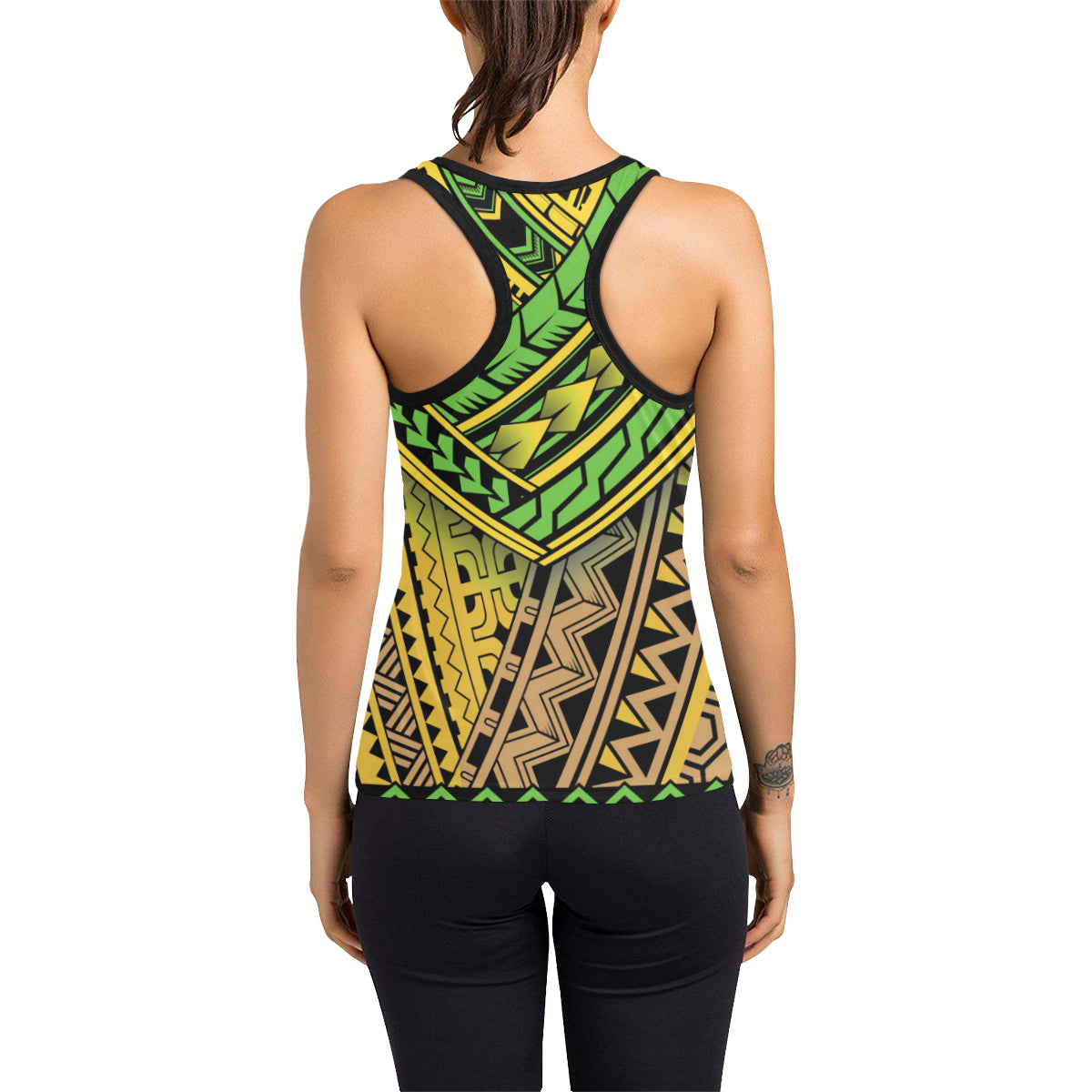Polynesian Tribal Color Women's Racerback Tank Top