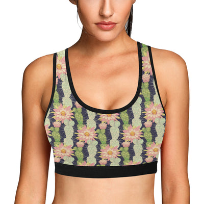 Cactus Pattern Print Design 01 Sports Bra