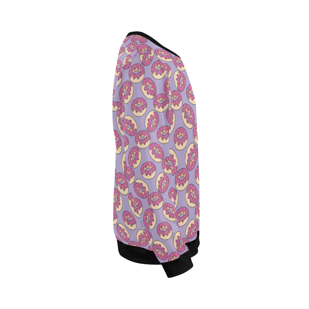 Donut Pattern Print Design DN015 Men Long Sleeve Sweatshirt