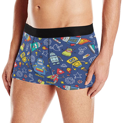 Robot Pattern Print Design A03 Men's Boxer Briefs